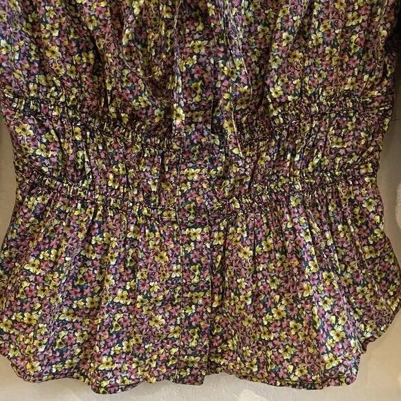 J. Crew Cinched-waist 100% Organic Cotton Top In Liberty Busy Izzy Fabric Size 8 - Picture 7 of 12